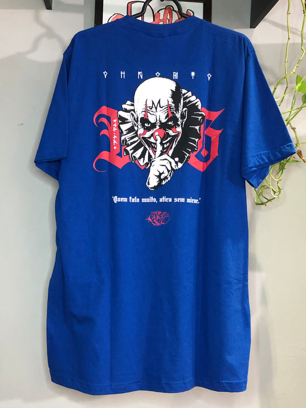CAMISETA CHRONIC - QUEM FALA MUITO ATIRA SEM MIRA - AZUL