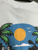 CAMISETA CHRONIC - FOGUETES NA PRAIA  - BRANCA