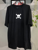 CAMISETA CUSTOM - SKULL LETREIRO EMBORRACHADO  - PRETO