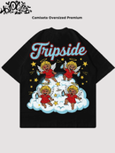 CAMISETA TRIP SIDE OVERSIZED - ANGEL - PRETA