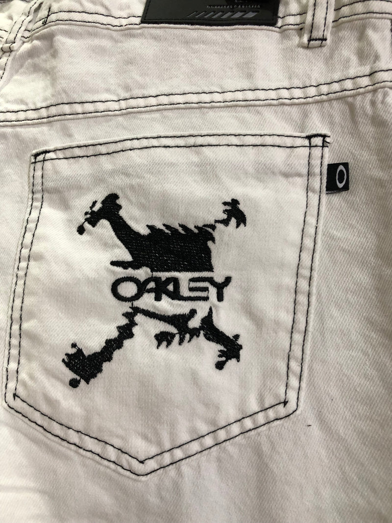 BERMUDA JEANS CUSTOM - SKULL - BRANCA