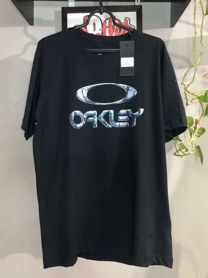 CAMISETA CUSTOM -  ICON LETREIRO AZUL - PRETA