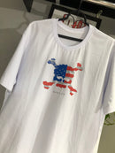 CAMISETA CUSTOM - SKULL EUA - BRANCA