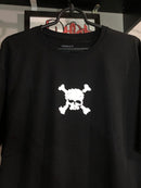 CAMISETA CUSTOM - SKULL LETREIRO EMBORRACHADO  - PRETO