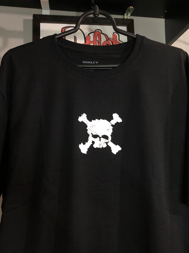 CAMISETA CUSTOM - SKULL LETREIRO EMBORRACHADO  - PRETO