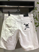 BERMUDA JEANS CUSTOM - SKULL - BRANCA