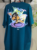 CAMISETA CUSTOM - MAD SCIENCE X PIET - VERDE AGUA