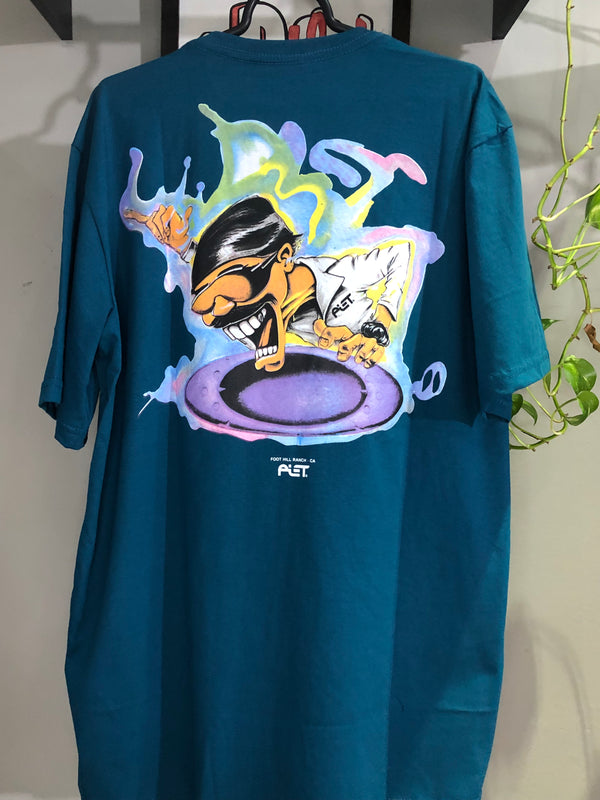 CAMISETA CUSTOM - MAD SCIENCE X PIET - VERDE AGUA