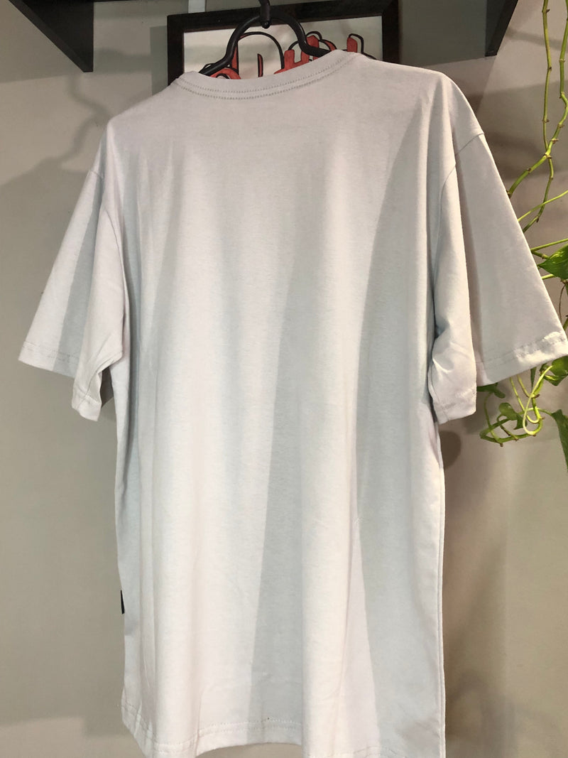 CAMISETA CUSTOM -  ICON LETREIRO AZUL - CINZA