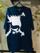 CAMISETA CUSTOM - SKULL LATERA - AZUL MARINHO