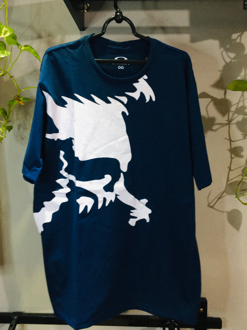 CAMISETA CUSTOM - SKULL LATERA - AZUL MARINHO