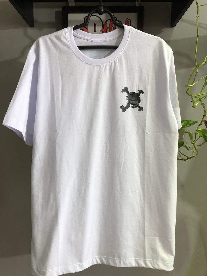 CAMISETA CUSTOM - SKULL 3D - BRANCA
