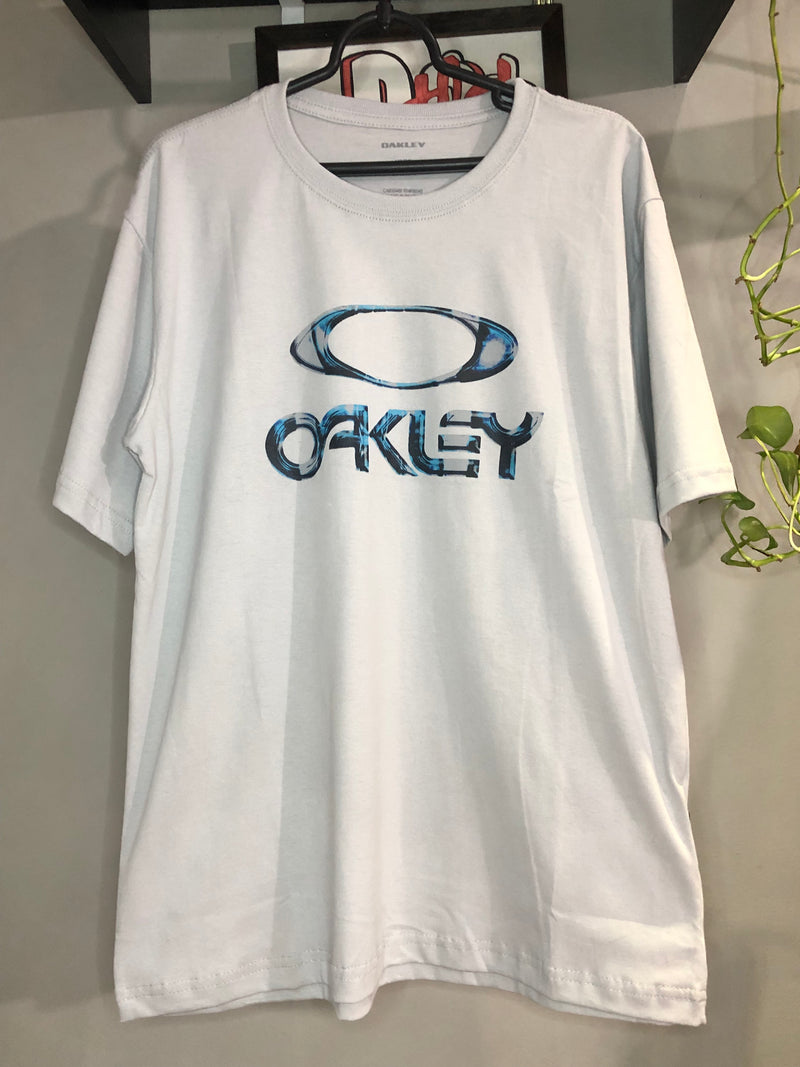 CAMISETA CUSTOM -  ICON LETREIRO AZUL - CINZA