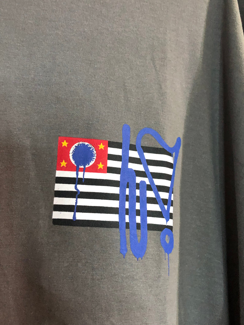 CAMISETA CHRONIC -PREDIO PEGANDO FOGO - CINZA - PLUS SIZE