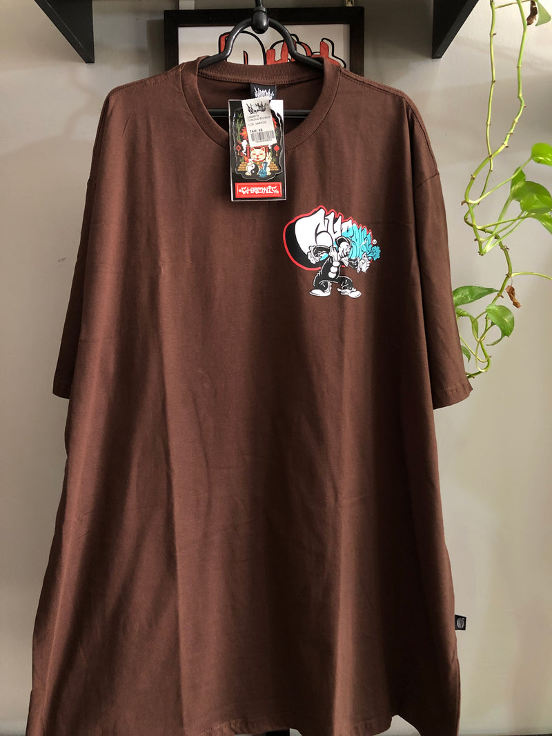 CAMISETA CHRONIC - GRAFITE - MARROM - PLUS SIZE