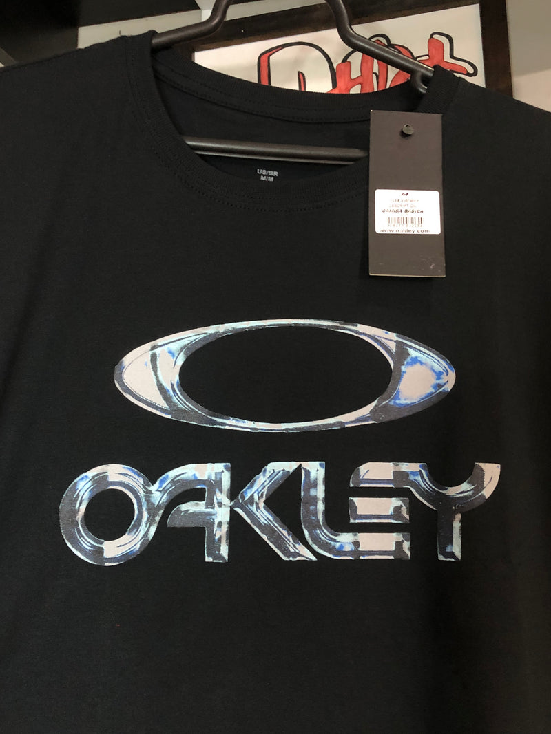 CAMISETA CUSTOM -  ICON LETREIRO AZUL - PRETA