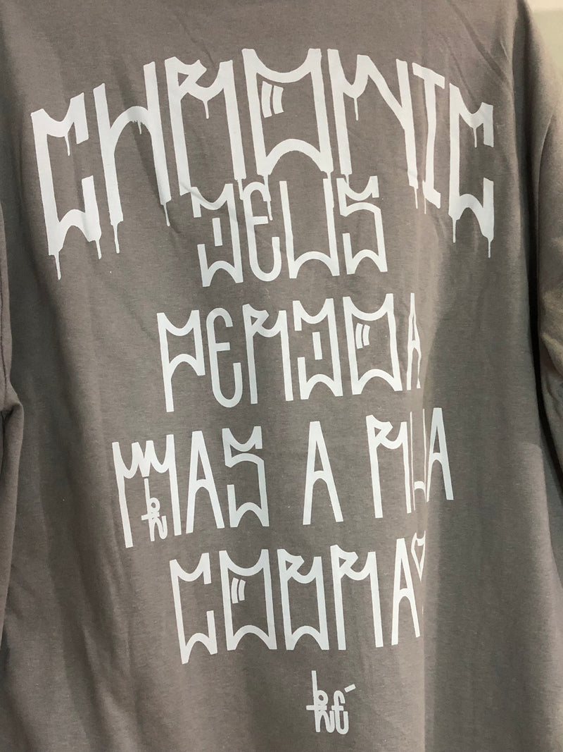 CAMISETA CHRONIC - DEUS PERDOA MAS A RUA COBRA - CINZA