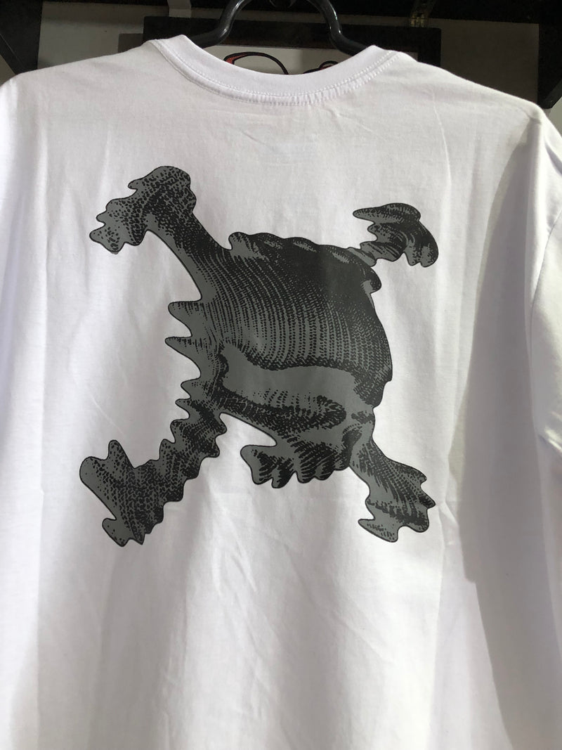 CAMISETA CUSTOM - SKULL 3D - BRANCA