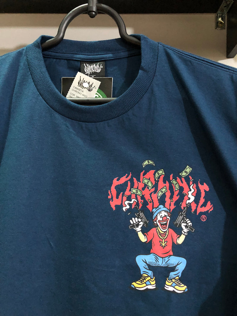 CAMISETA CHRONIC - MINI UZI  - AZUL MARINHO