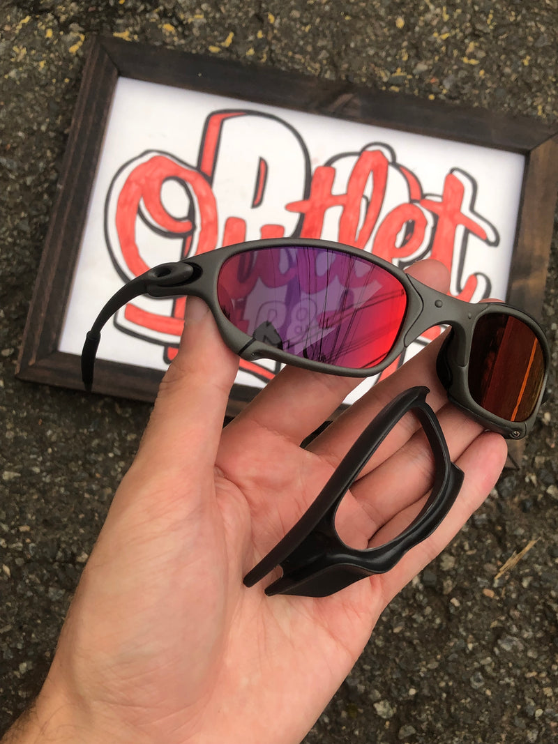 JULIET DO CYCLOPE X-METAL - LENTES DARK RUBY C/ SIDE BLINDER