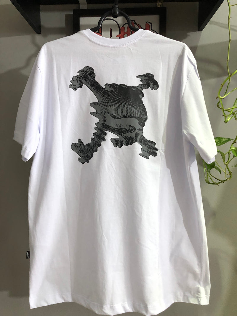 CAMISETA CUSTOM - SKULL 3D - BRANCA
