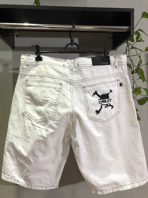 BERMUDA JEANS CUSTOM - SKULL - BRANCA