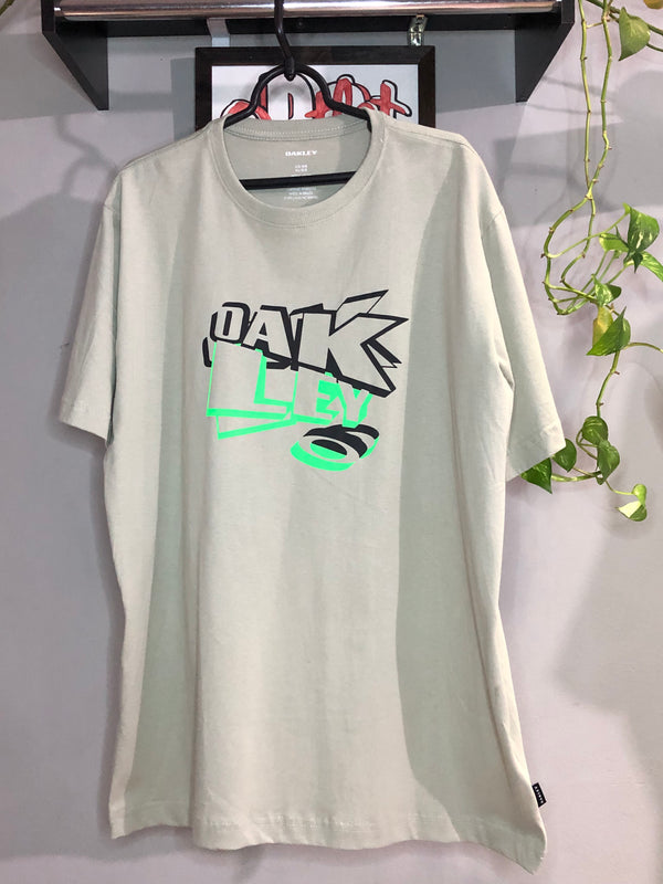 CAMISETA CUSTOM - LETREIRO - CINZA E VERDE