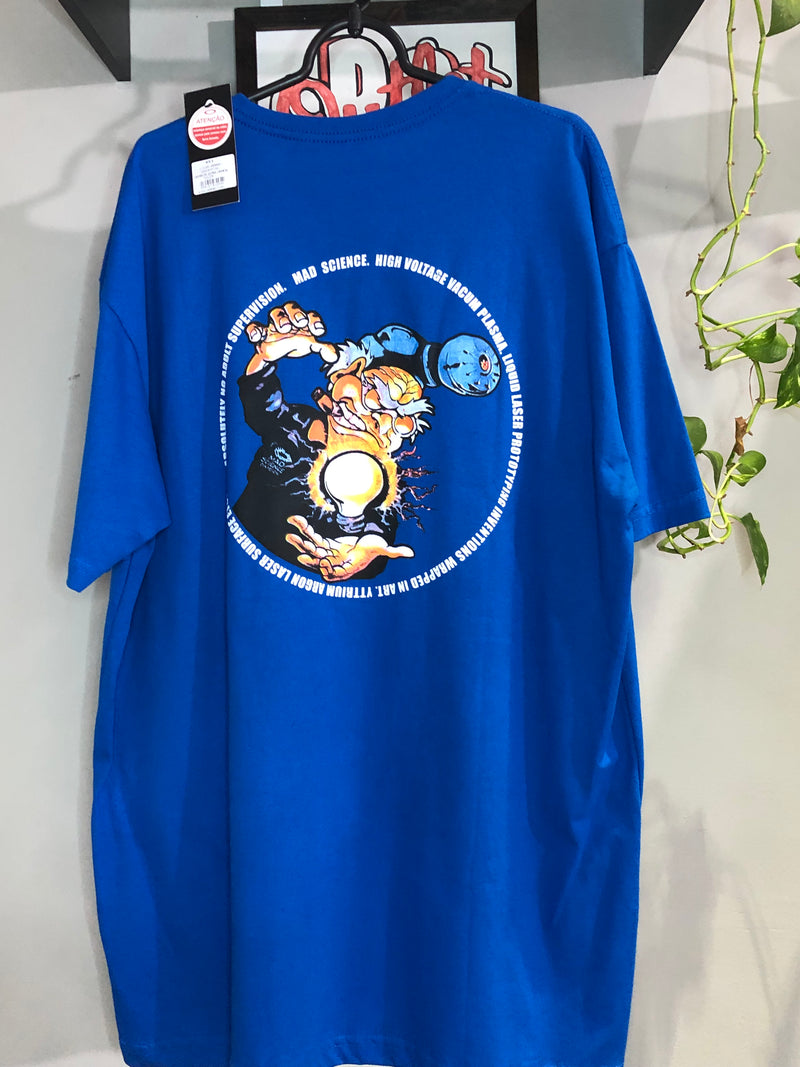 CAMISETA CUSTOM - MAD SCIENCE - AZUL