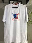 CAMISETA CUSTOM - SKULL EUA - BRANCA