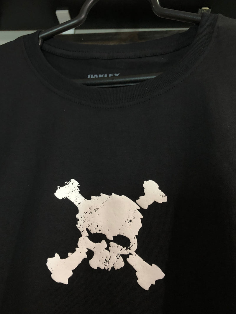 CAMISETA CUSTOM - SKULL LETREIRO EMBORRACHADO  - PRETO
