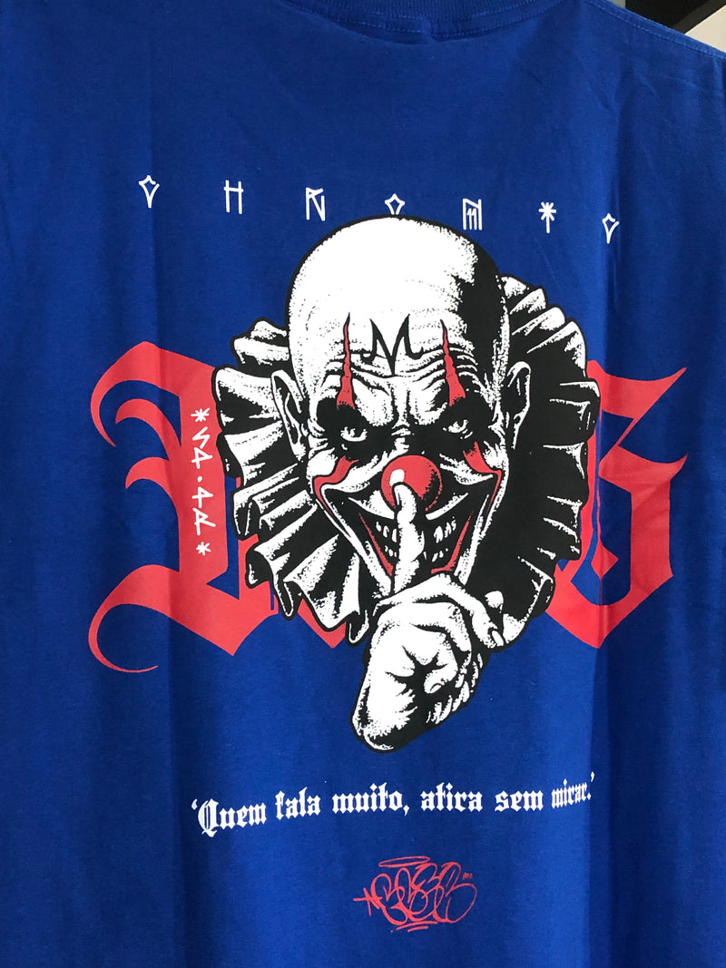 CAMISETA CHRONIC - QUEM FALA MUITO ATIRA SEM MIRA - AZUL