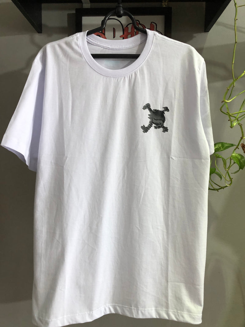 CAMISETA CUSTOM - SKULL 3D - BRANCA