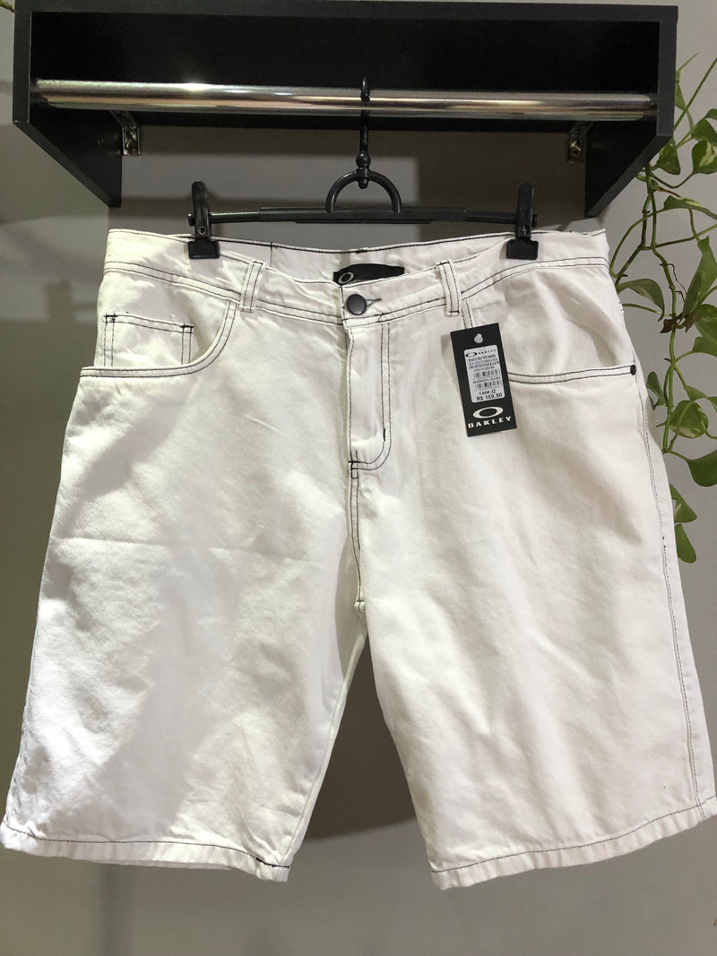 BERMUDA JEANS CUSTOM - SKULL - BRANCA