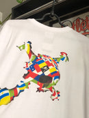 CAMISETA CUSTOM - SKULL PAISES - BRANCA