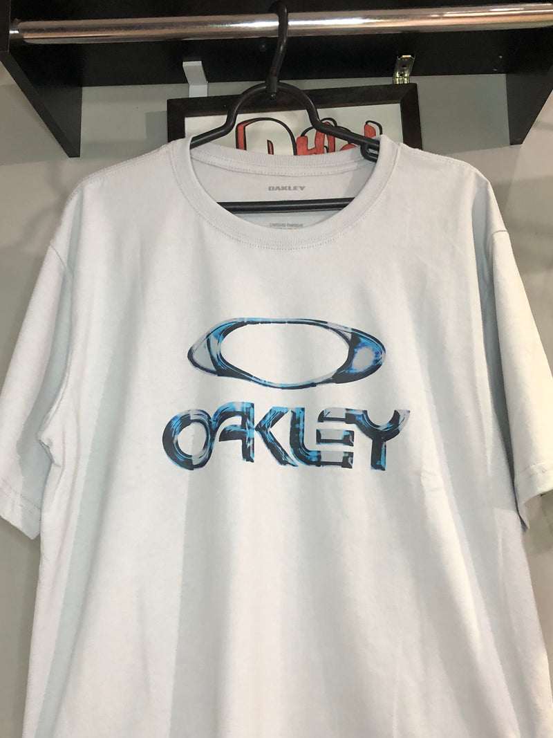 CAMISETA CUSTOM -  ICON LETREIRO AZUL - CINZA