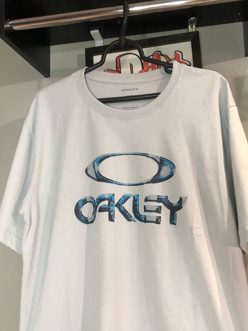 CAMISETA CUSTOM -  ICON LETREIRO AZUL - CINZA