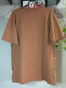 CAMISETA CUSTOM -CRANIO - MARROM