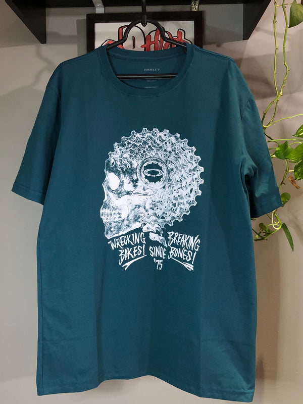 CAMISETA CUSTOM -CRANIO- AZUL