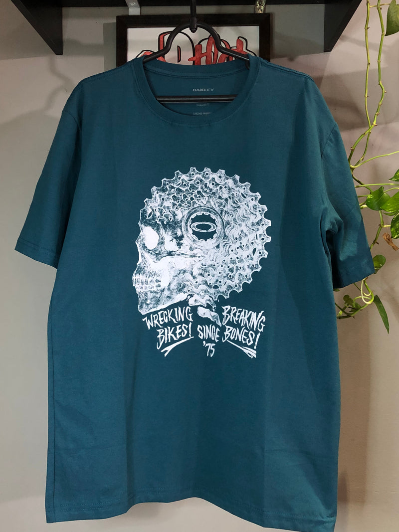 CAMISETA CUSTOM -CRANIO- AZUL